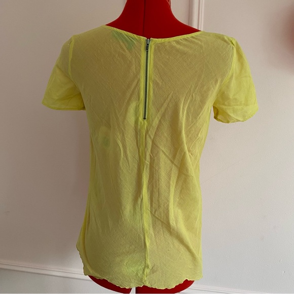 THE KOOPLES Pale Yellow Eyelet Blouse, Country Prairie, 100% Cotton, Summer, XS - Picture 4 of 10